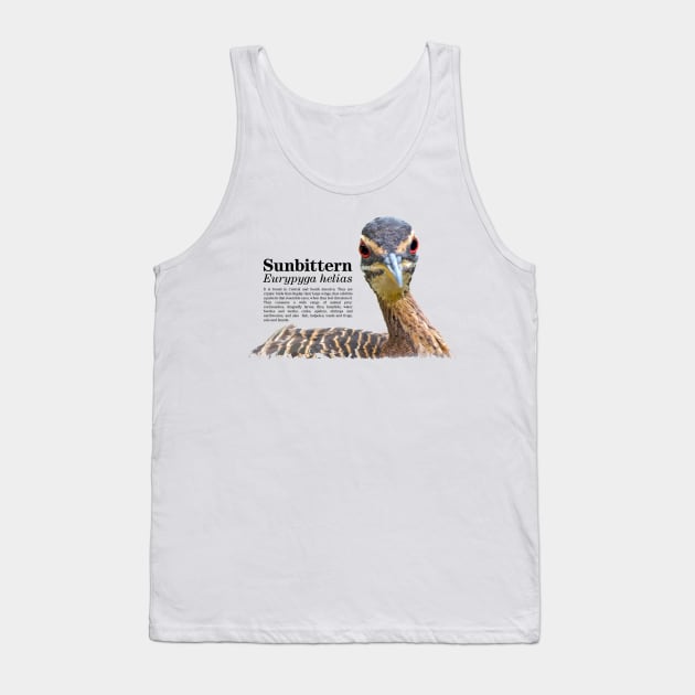 Sunbittern torpical bird black text Tank Top by Ornamentum